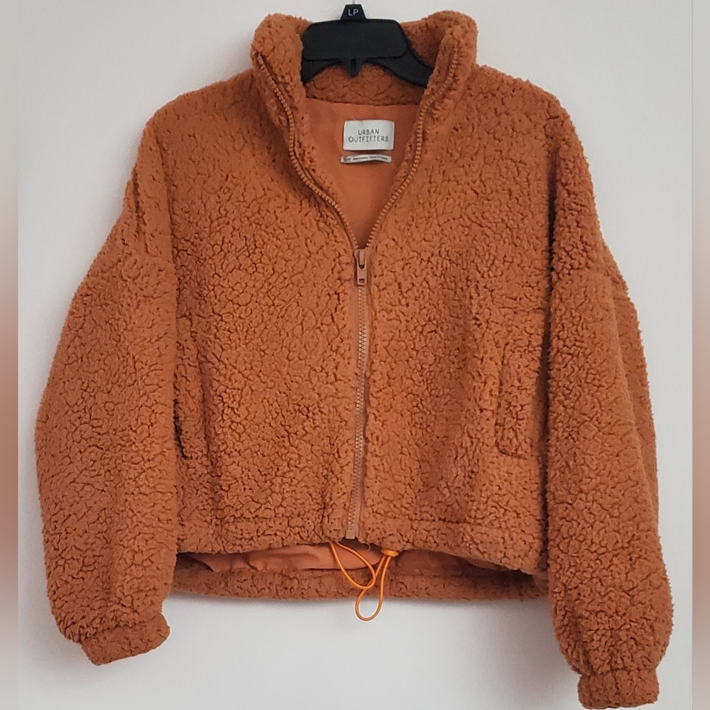 Urban Outfitters Orange Fuzzy Jacket